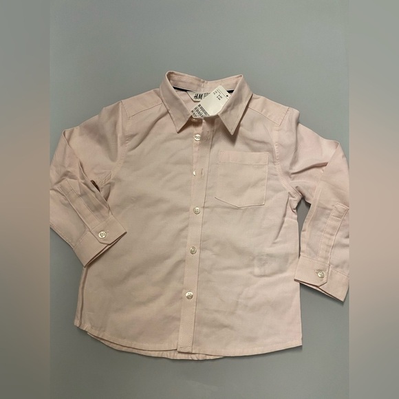 H&M Kids Pink Button-Up Shirt NWT size 2-3y - Picture 1 of 5
